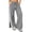 Gray, variant on Lace Side Stripe Sweatpants for Women Ghalytn Drawstring Wide Leg Pants - Loose Casual Trousers with Side Pockets and Split Hem