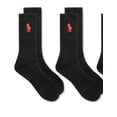 thumbnail image 3 of Ralph Lauren Men's Big Pony Crew Socks 3 Pack Black Size 10 - 13, 3 of 3