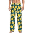 thumbnail image 2 of Picia Lemon Mens Soft Woven Cotton Elastic Waistband Sleep Pajama Pant Lounge Sleep Pant With Pockets And Drawstring-Large, 2 of 9