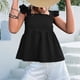 thumbnail image 5 of Blusa sin mangas para mujer, con ribete de volantes, tirantes para los hombros, dobladillo empalmado suelto, blusa informal sin espalda de verano, 5 of 8