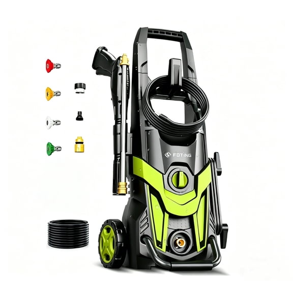 FOTING 4300 PSI at 2.8 GPM 14 Amps Corded Electric Hot Water Pressure Washers, Quick Connect Tips,Green