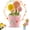 Pink, variant on Cute Ceramic Measuring Spoons Set with Flower Pot Base, 5-Piece Hand-Painted Measuring Spoon Set for Baking & Cooking, Aesthetic Kitchen Gadget, Cute Measuring Cups & Spoons, Gift for Home (Blue)