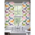 thumbnail image 2 of Color Dogs Sheer Curtains 2 Panels Set Cute Pink Purple Green Dachshund Animals Sheer Window Curtains Light Filtering Rod Pocket Voile Drapes for Bedroom Living Room 52"x63", 2 of 8