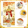 thumbnail image 6 of jopioc Fall for Jesus Door Cover Fall for Jesus He Never Leaves Banner Pumpkin Autumn Religious Thanksgiving Party Decorations, 6 of 6