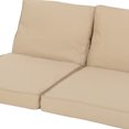 thumbnail image 5 of GDF Studio Massey Outdoor Water Resistant Fabric Loveseat Cushions with Piping, Tan, 5 of 9