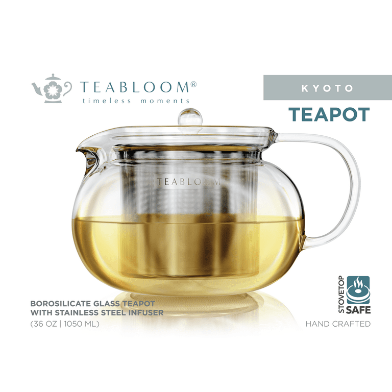 Teabloom Celebration Glass Teapot with Loose Tea Glass Infuser