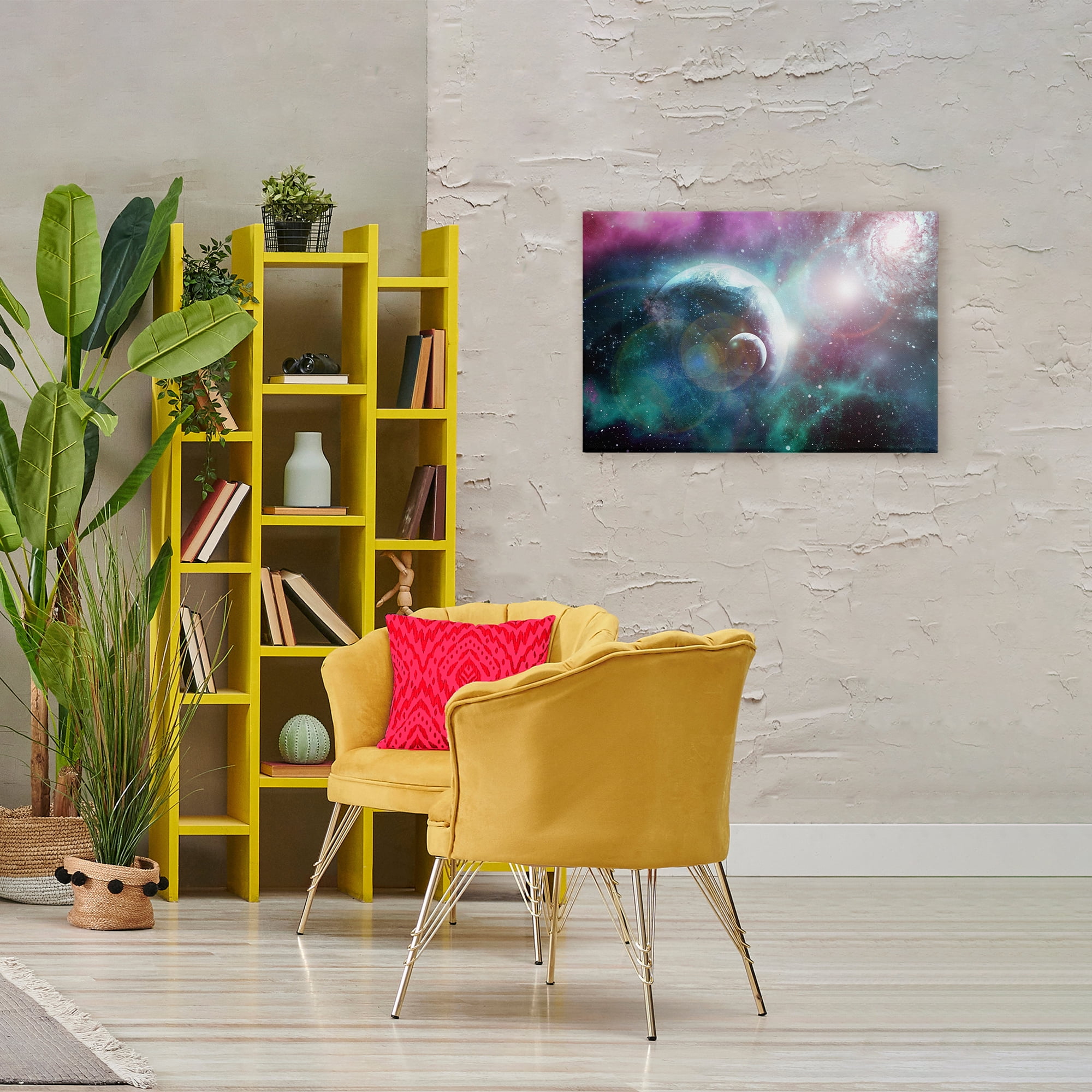Eclipsing Cosmos Planets Canvas Wall Art, design by Ali Chris
