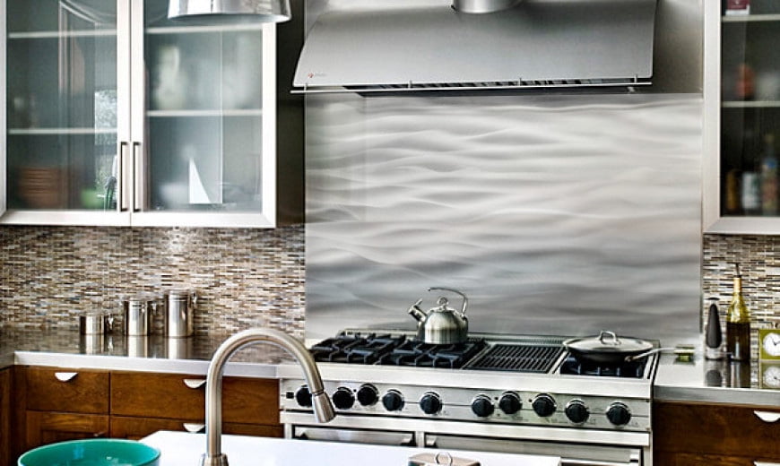 Currents Decorative Stainless Steel Kitchen Backsplash 24" x 30"