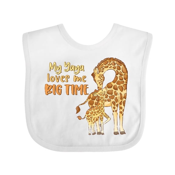 Inktastic My Yaya Loves Me Big Time Giraffe Boys or Girls Baby Bib