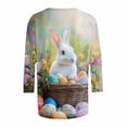 thumbnail image 5 of Blouses for Women Dressy Casual Plus Size,Women's Happy Easter Shirt 3/4 Sleeve Funny Tops Rabbit Graphic Colored Eggs Print Tee T-Shirts Easter Day Gifts, 5 of 5