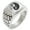 Silver, variant on Stainless Steel Bonsai Tree Yin Yang Geometric Pattern Step-Down Biker Style Polished Ring