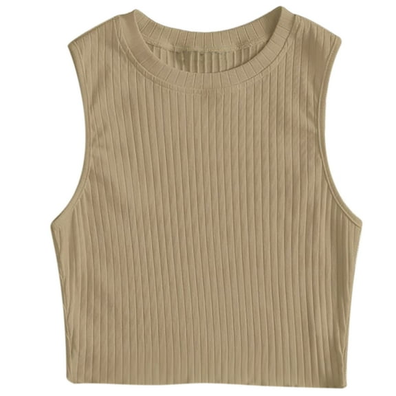 Fengqque Women Tops Sleeveless Pullover Vest Tank Crop Shirts