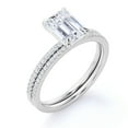 thumbnail image 4 of JeenMata 2 Emerald Cut Moissanite Wedding Ring Set in 18k White Gold Over Silver Elegant Ring, 4 of 7