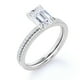 thumbnail image 4 of JeenMata Anillo Nupcial con Engaste de 4 Puntas, Cuerpo Pavé de Talla Esmeralda de 1,5 Quilates, Engastado en Oro Blanco de 18 K sobre Plata, 4 of 6