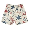 thumbnail image 2 of Kids' Beach Pants Comfortable Swim Trunks Red and Blue Leafy Designs Shorts for Pool Vacation and Lounge Wear X-Small, 2 of 8
