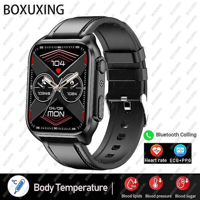 2023 New Blood Glucose Smart Watch Men Bluetooth Call Watches Thermometer Heart Rate Sleep Monitoring Sport Smartwatch For Men'sCall ECG Blood sugar