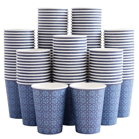 Vasos de papel desechables Clawsoff, 240 unidades, 350 ml, color azul marino