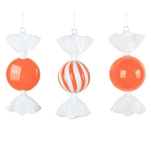 Vickerman MT253028W 7 in. Orange Swirl Enamel Candy Assortment Ornament - 3 per Bag