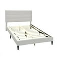 thumbnail image 3 of Horizontally Channeled Full Upholstered Platform Bed in Light Gray, 3 of 8