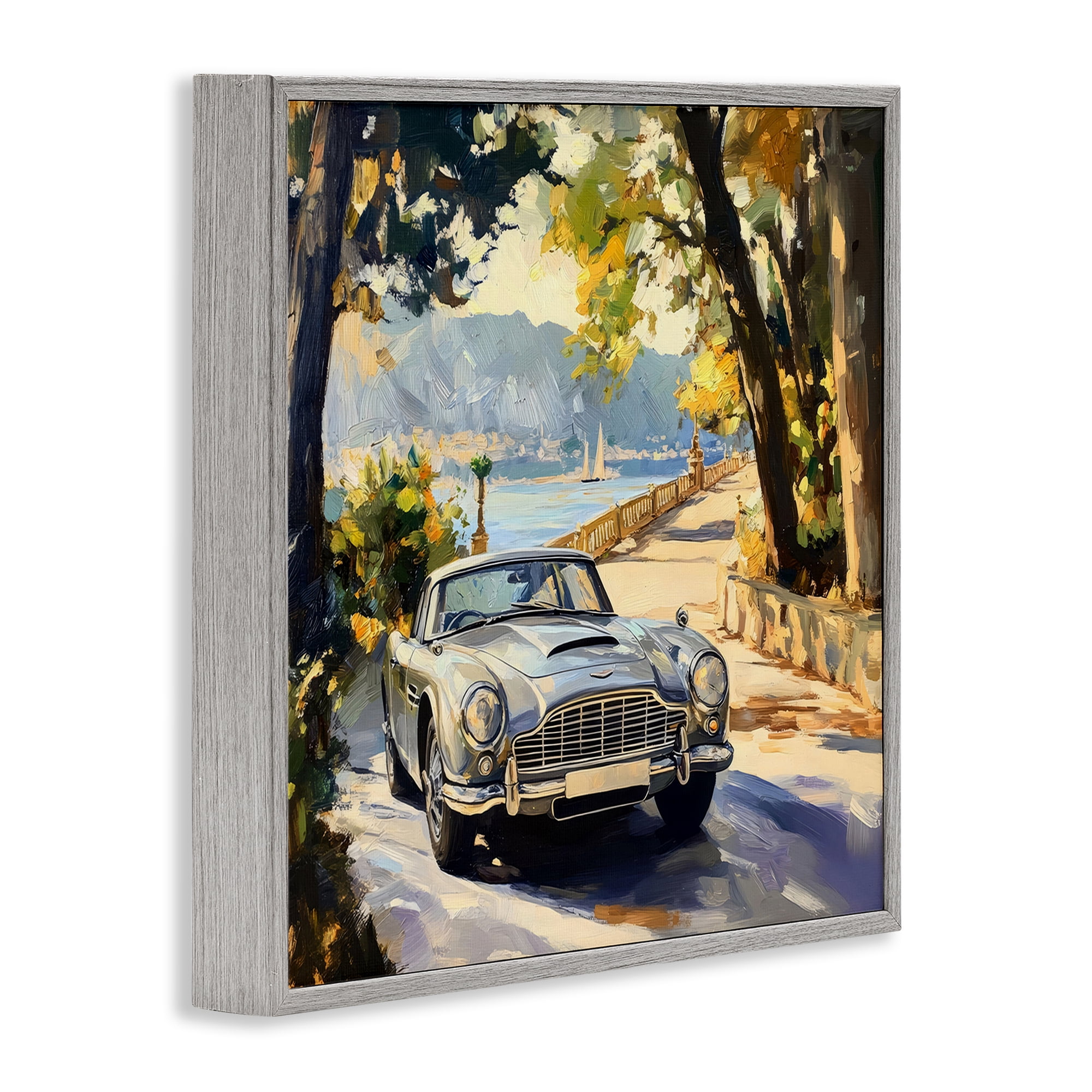 Stupell Industries Classic View of Seaside Drive Gray Framed Giclee Art, design by Creative Studio