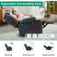 thumbnail image 7 of VIVIJASON Manual Swivel Rocking Glider Recliner Chair with Heat & Vibration Massage, 360° Swivel Overstuffed Reclining Chair with 2 Cup Holders, Side Pockets & USB Ports for Living Room, Gray, 7 of 7