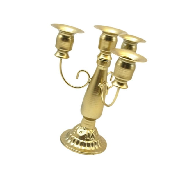 Candelabro de Metal con 4 velas, portavelas cónico, regalo decorativo de inauguración de la casa, elegante candelabro para Hotel, boda, chimenea Oro