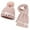 Pink, variant on NAISIBABY Girls Winter Beanie and Scarf Set, Soft Warm Scarf Cute Knit Cap with Earflap Kids Windproof Thermal 2-Piece Beige 2-6T