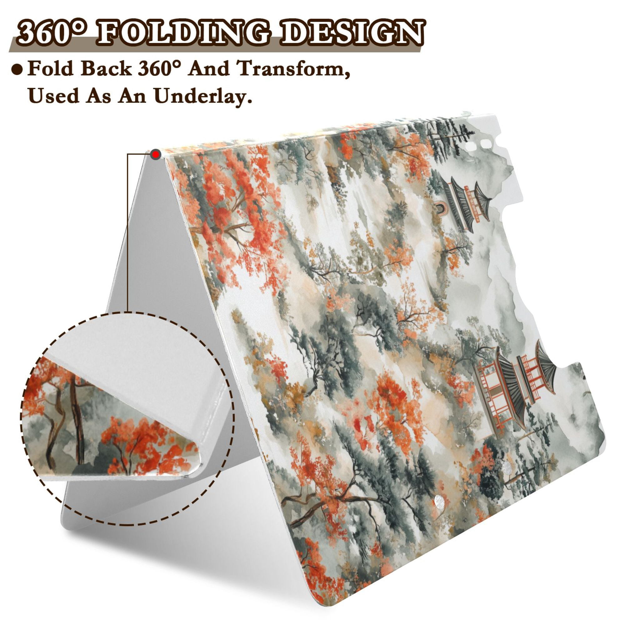 FORMRS A4 Clipboard Folder with Pen Holder Horizontal Foldable School Office Binder, Mountain Pattern