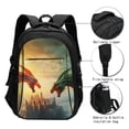 thumbnail image 3 of Pofeuu Castle Red Green Sky Dragon Print Storage Laptop Backpack with USB Charging Port[Water Resistant] College Computer Bookbag Fits, 3 of 7