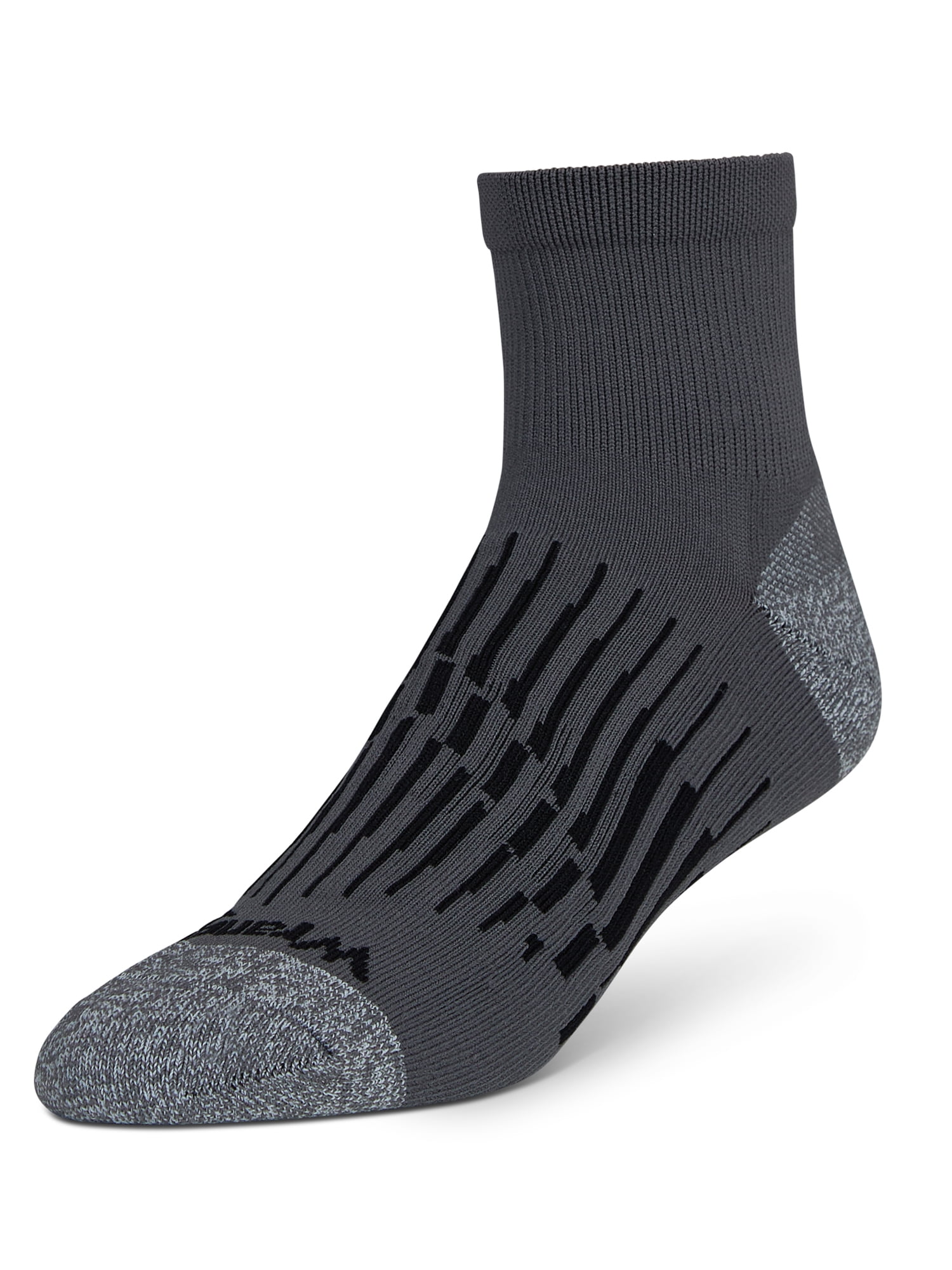 Wrangler Peak Light Compression Ankle Socks for Men, Size 6-12, Gray/Black, 6 Pairs
