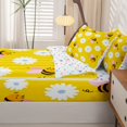 thumbnail image 5 of Erosebridal Cute Bug Bee Zipper Queen Comforter Set with Fitted Sheet and 2 Pillowcases,Coastal Daisy Flower Zipper Bedding Set,Yellow Pink,Colorful Stars Reversible,4pcs, 5 of 8