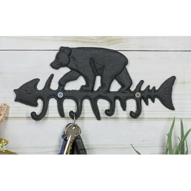 Printable Black Bear With Pine Trees Silhouette