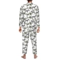 thumbnail image 7 of Salouo Palm Trees Zebra Print Button-Front Long Sleeve Pajama Set for Men, Soft 2Pjs Men's Long Sleeve Sleepwear -Medium, 7 of 7