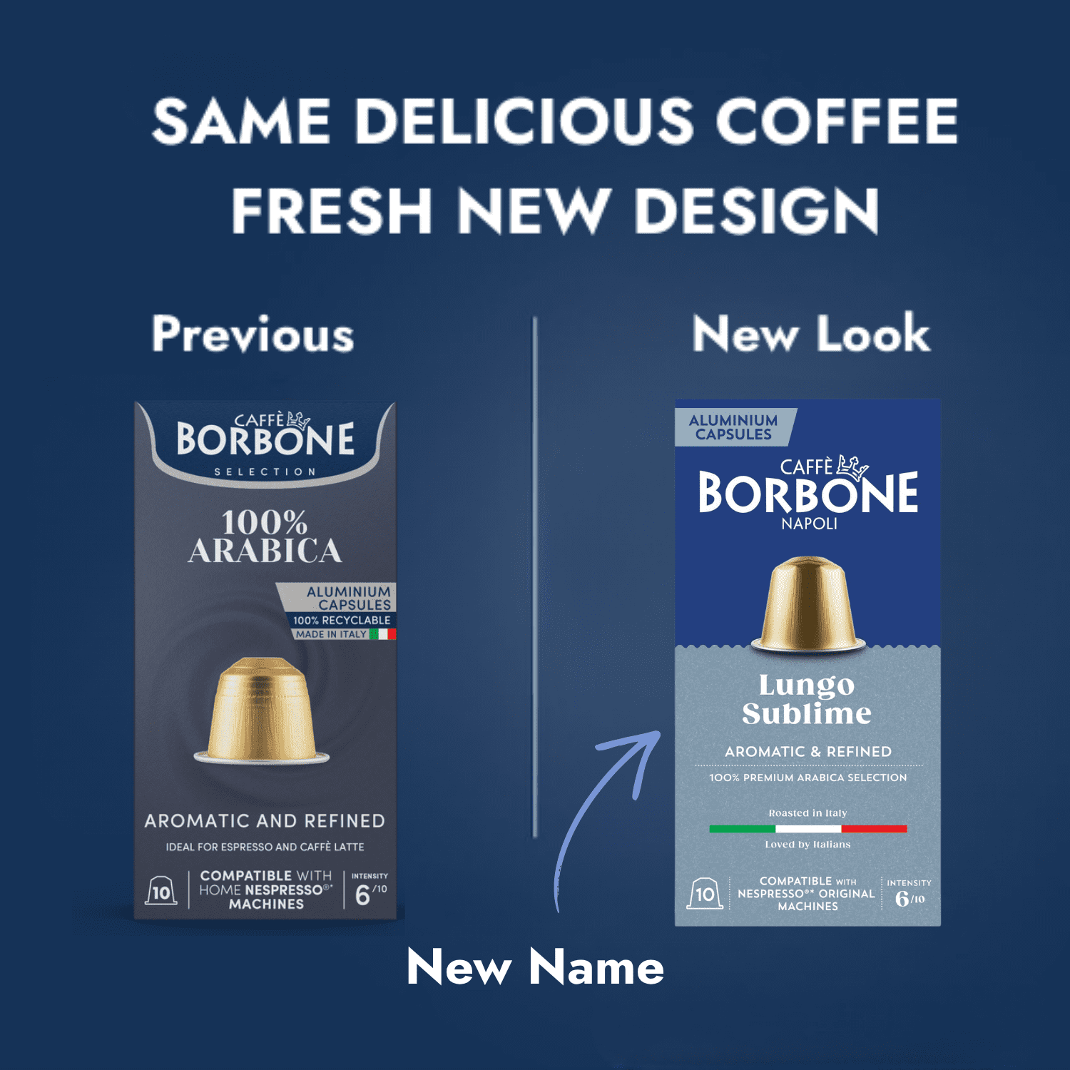 Caffè Borbone 100% Arabica Medium Roast Nespresso Compatible Aluminum Coffee Pods - 100 Count (10 packs of 10)