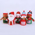 thumbnail image 2 of Cateissary Bolsa de regalo, soporte para regalo, tarro de caramelo, vellón suave, tamaño compacto, colgante de Navidad multiusos, adorno Kits de decoración para fiestas Forma de hombre de jengibre, 2 of 6