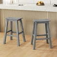 thumbnail image 4 of Gymax 29'' Patio Bar Stool Set of 4 w/ Curved Seat & Footrests for Backyard Outdoor Gray, 4 of 8