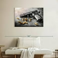 thumbnail image 2 of Elephant Stock Handgun And Bullets Wall Art - Horizontal Canvas Wall Art - Hallway Wall Decor - Military Canvas - Gray And Gold Decor - 36" x 24", 2 of 4