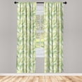 thumbnail image 3 of Ambesonne Palm Leaf Curtains, Fresh Environment, Pair of 28"x63", Fern Green Pale Green, 3 of 5