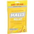 thumbnail image 2 of HALLS Relief Sugar Free Honey Lemon Flavor Cough Drops, 1 Bag (30 Total Drops), 2 of 10