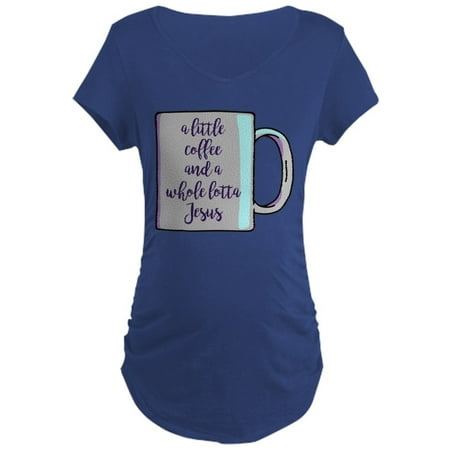 

CafePress - A Little Coffee & A Whole L - Maternity Dark T-Shirt