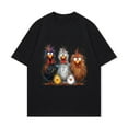 thumbnail image 2 of Crewneck T Shirt Black Colorful Rooster And Chicken Family Print Casual Wear For Men Women Unisex Streetwear Fashion Top, 2 of 4