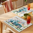 thumbnail image 4 of Easter Placemats Set of 4 Blue Plaid Truck Eggs Bunny Spring Floral Gnomes Rustic Place Mats Indoor Wipeable Table Mats Washable Dining Table Placemats for Kitchen Holiday Party Home Decor 13x19 Inch, 4 of 9