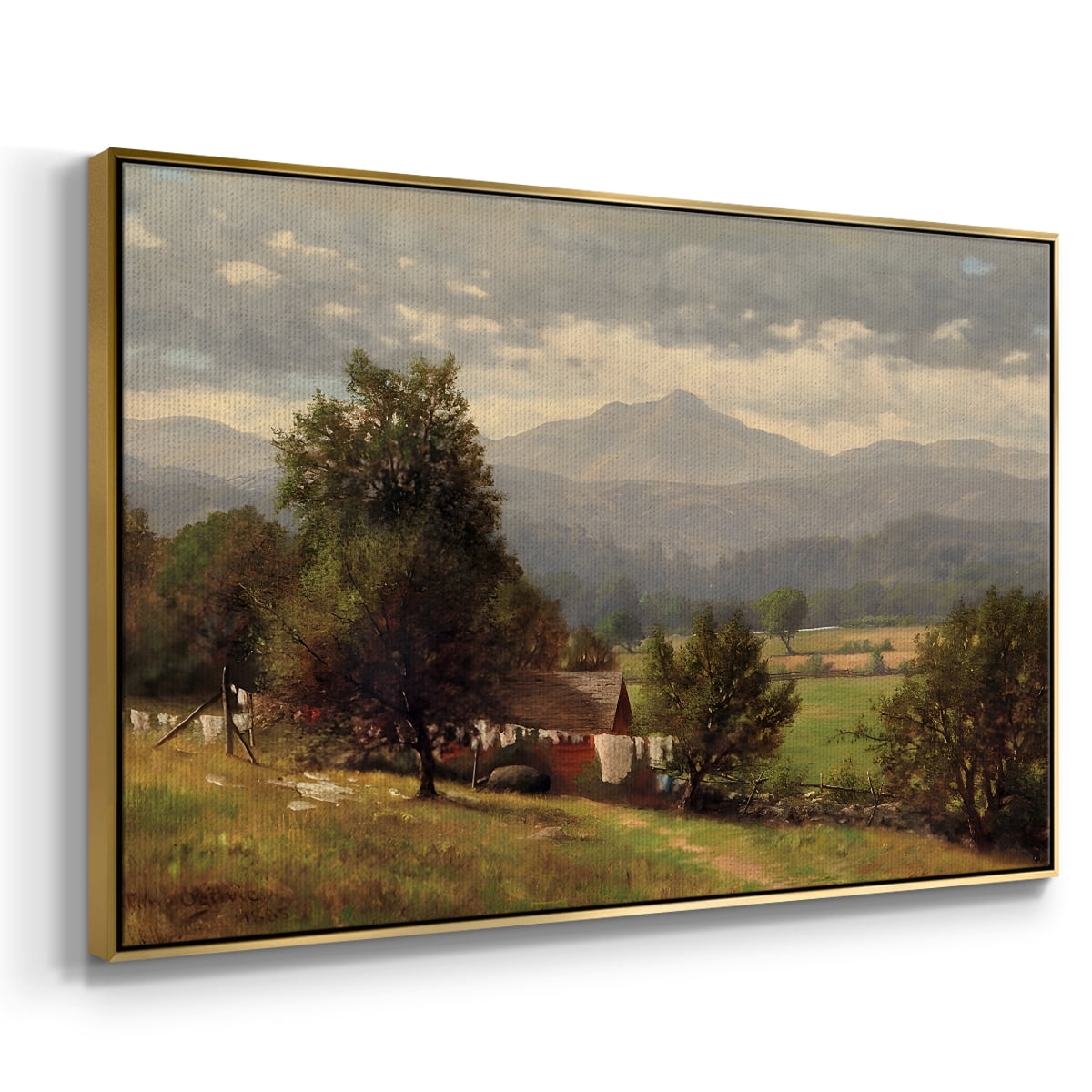 Vintage Landscape-CCLXIII By Wexford Home Framed in Gold Wood Gallery Wrapped Canvas 25 in. x 37 in.