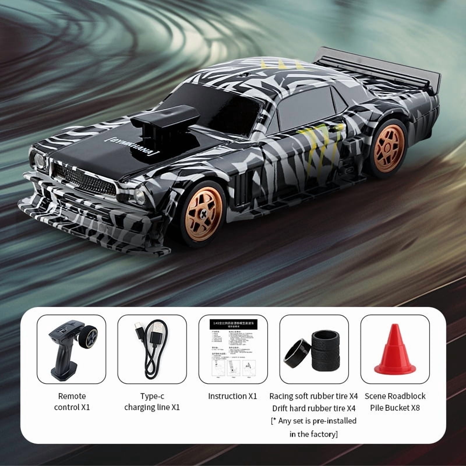 1:43 Scale Mini 4WD Drift RC Car High Speed Professional Racing Vehicle,Wireless Remote Control Toy for Boys, Kids Gift Race Car
