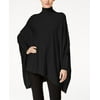 Alfani Women's Petite Turtleneck Poncho SweaterBlack Size PM