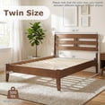 thumbnail image 3 of Costway Twin Size Wood Bed Frame with Slat Headboard Under-Bed Storage Space Caramel Brown, 3 of 10