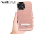 thumbnail image 5 of CoverON Apple iPhone 12 Pro Max Case (6.7"), Slim Metal Kickstand Rugged Dual Layer Phone Cover, Rose Gold Pink, 5 of 7