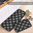 thumbnail image 5 of 2-Piece Kitchen Mat Set Non Slip Washable Floor Mats Decorative Rugs for Kitchen Sink Laundry Black and White Lace Pattern, 5 of 7