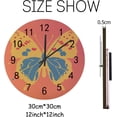 thumbnail image 2 of SKYSONIC Silent Wooden Round Wall Clock Butterfly Non Ticking Battery Operated Clocks for Home Office Living Room Bedroom, 2 of 6