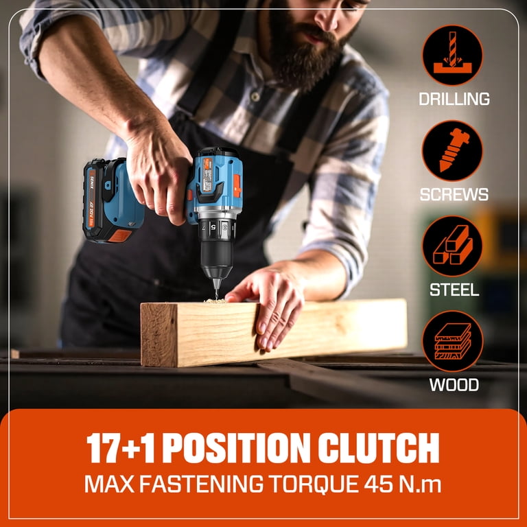 SENIX 20V Max Brushless Drill Driver, 45 Ft-Lbs Torque photo 8